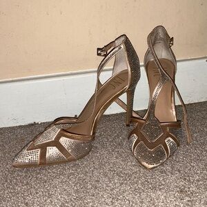 INC International Concepts Rose Gold Crystal Pointed-Toe Stiletto Heels